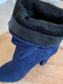 img 6 attached to Stylish Women'S Winter Slouchy High Heel Boots: Slip-On Suede With Chunky Block Heels And Pointed Toes