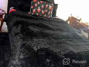 img 7 attached to Побалуйте себя роскошью с XeGe Plush Shaggy Crystal Velvet Velvet пододеяльником - Queen Size Old Pink с искусственным меховым одеялом и наволочками!