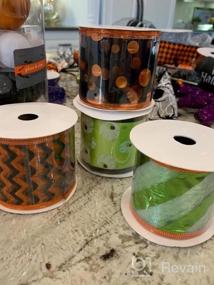 img 5 attached to Halloween Ribbon Wired Set - 6 Rolls Of Assorted Swirl Sheer Organza Glitter Ribbon For Crafts And Gift Wrapping, Featuring 2.5-Inch Holiday Ribbons With Spooky Designs, Each Roll 6 Yards Long