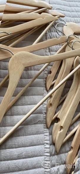 img 1 attached to FairyHaus Wood Hangers 30 Pack, Smooth Finish Wooden Coat Suit Hangers With 360° Swivel Hook And Notches, Lightweight Walnut Wood Clothes Hangers For Camisole, Pants, Dress review by Jesse Cruz