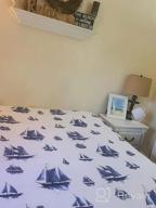 img 1 attached to Nautical Dreams Come True With DriftAway'S Harbor Sailboat Ocean Printed Bed Sheet Set - Navy Twin Set review by Justin Hill