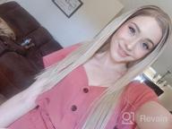 img 1 attached to K'Ryssma Blonde Ombre Long Straight Synthetic Wig 22In Silk Middle Parting review by Shane Bullion