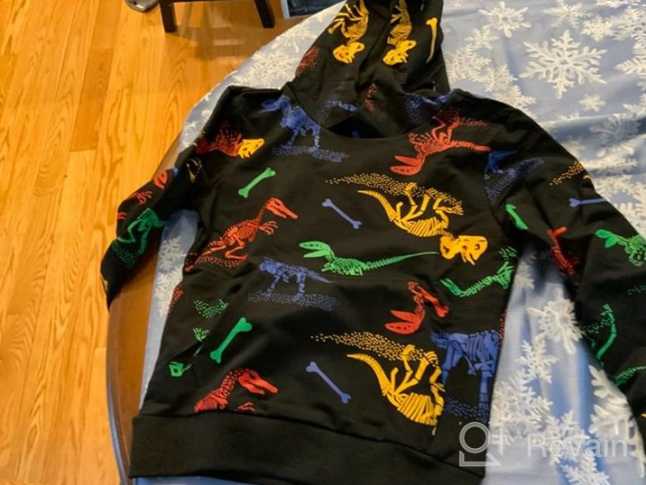 img 1 attached to Parent's Pick: HZXVic Dinosaur Sweatshirt Pullover 🦖 Black 6T - Trendy Boys' Fashion Hoodie & Sweatshirt review by Joseph Cvetkovic