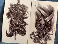 img 1 attached to 70 Sheets Temporary Tattoo Stickers For Men Women Boys Girls - Owl Eagle Snake Clock Lion Planet Dragon Totem Half Arm Fake Tattoos review by Robert Johnson
