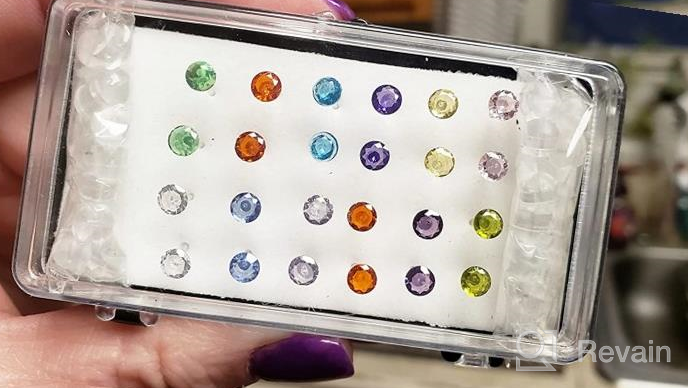 img 1 attached to 👂 Jstyle 12 Pairs Clear Plastic Stud Earrings for Women - Acrylic Post, Sensitive Ears, Cubic Zirconia, Birthstone Stud Earrings Set, 2-8mm review by Jane Cuperus