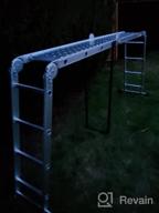 img 1 attached to 15.5FT Heavy Duty Aluminum Folding Ladder W/ Tool Tray, 2 Platform Plates & 330 Lbs Capacity - HBTower 7 In 1 Extension Ladder For Home Or Outdoor Use review by James Mayberry