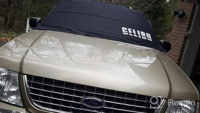 img 1 attached to Gelibo 2022 Heavy Duty Car Windshield Snow Cover With Side Poles & Security Panels - Thicker 600D Material For Ice, Snow & Frost Protection, Includes Mirror Covers And Wiper Blade review by Jon Larjin