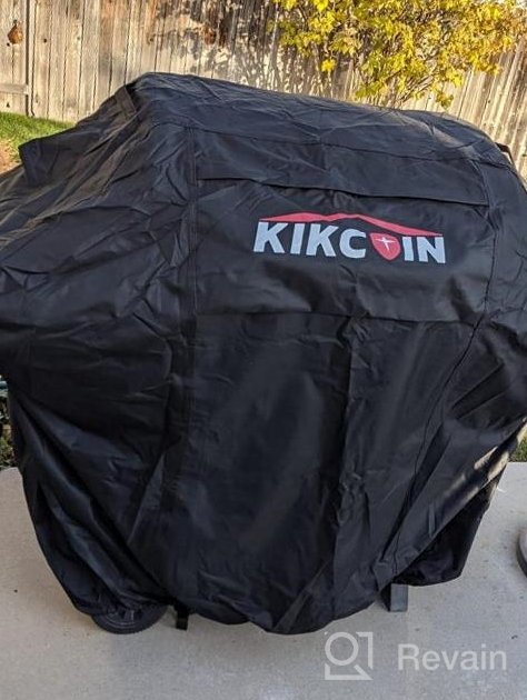 img 1 attached to Heavy Duty Waterproof Grill Cover - 64 Inch BBQ Cover For Char-Broil, Weber, Brinkmann, Nexgrill, And More - 600D Barbecue Burner Cover, Resistant To UV, Rip, And Fade - Black Kikcoin Cover review by Duane Mann