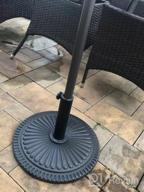 img 1 attached to Heavy Duty 23-Lbs Pre-Filled Round Patio Umbrella Base With Sun-Flower Pattern For Outdoor, Swimming Pool, And Market Umbrellas - Black review by Richard Kuntz