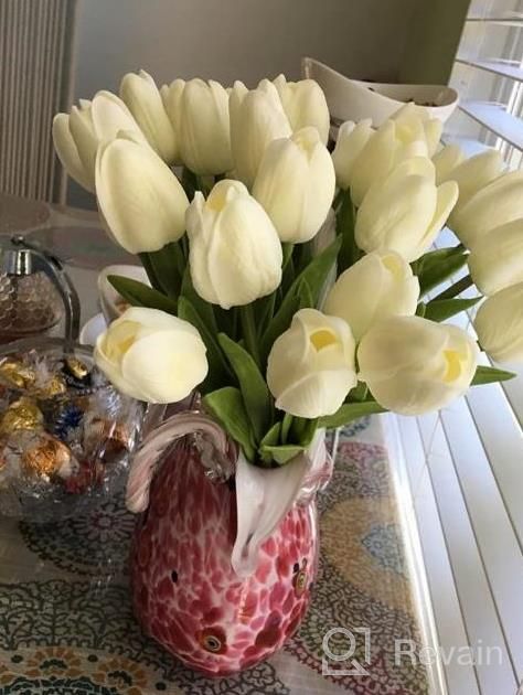 img 1 attached to Colorful 28-Piece Artificial Tulips Set For Stunning Floral Arrangements And Spring Décor review by Sean Carter