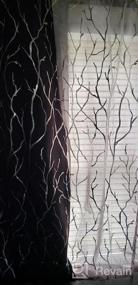 img 8 attached to Kotile Tree Curtains For Bedroom - Silver Foil Tree Branch Print Blackout Curtains Thermal Insulated Tree Window Curtains 63 Inch Length Grommet Black Curtains Tree Pattern, 52 X 63 Inches, 2 Panels