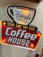 img 1 attached to ACECAR Coffee Signs, Vintage Handmade Marquee Coffee Wall Decorations Light Up Sign, Cafe Embossed Tin Decor, Industrial Style Wall Hanging Sign, Battery Operated Wall Art, For Wall Decor (Coffee-A) review by David Gagnon