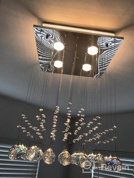 img 1 attached to Saint Mossi K9 Crystal Rain Drop Chandelier Modern & Contemporary Ceiling Pendant Light H22 X W16 X L16 Room,Bedroom,Living Room review by Brian West