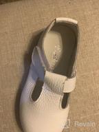 img 1 attached to DADAWEN Kids Leather T-Strap Toddler Girls' Shoes and Flats review by Alicia White