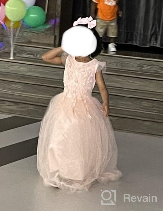 img 1 attached to Princess Embroidery Pageant Communion Birthday Girls' Clothing and Dresses review by Brittney Weaver