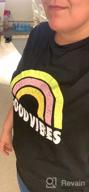 картинка 1 прикреплена к отзыву 🌈 YEXIPO Women's Good Vibes Rainbow Graphic Tee: Short Sleeve Summer Top with Cute, Funny Print от Robert Hines