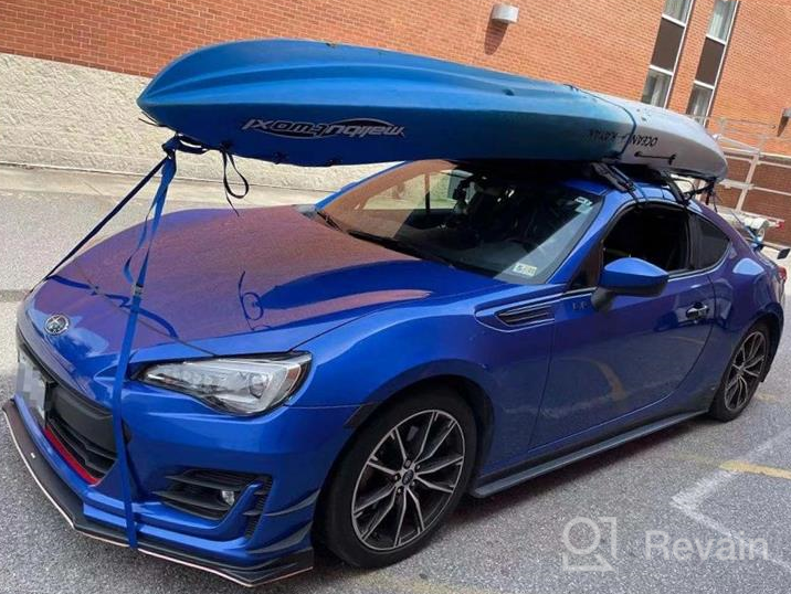 img 1 attached to WOOWAVE Premium Kayak Roof Rack Pads Universal Car Soft Roof Rack Kayak Carrier For Canoe/Surfboard/Paddleboard/SUP/Snowboard With Tie Down Straps, Tie Down Rope, Quick Loop Strap And Storage Bag review by Danny Robertson