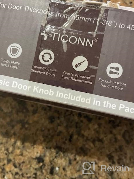 img 1 attached to TICONN Black Ball Door Knob - Round Matte Handle Lock For Interior Doors Of Bedroom, Bathroom & Closet (Dummy With Screws Outside, 1 Pack) review by Michael Cormier