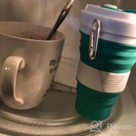 img 1 attached to IGreely Collapsible Silicone Folding Cup/Mug With Lids - Portable & Lightweight Travel Mug For Camping Hiking Outdoors - Gray review by Kyle Tran