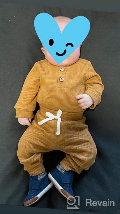 img 1 attached to Cozy And Stylish Unisex Baby Winter Outfit: Knitted Cotton Long Sleeve Romper And Pants Set By HZYKOK review by Dave Neal