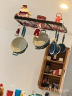img 1 attached to Matte Black Oval Pot And Pan Rack With 20 S Hooks - 34-Inch Hanging Pot Rack For Kitchen By KES, KUR221S85-BK Ceiling Pot Hanger review by Evelyn Peterson