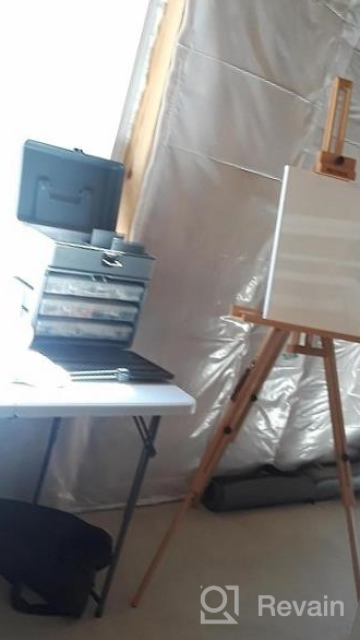 img 1 attached to 44"" Portable Painting Artist Easel - MEEDEN Tripod Field Painting Easel W/ Carrying Case, Solid Beech Wood Universal Tripod Easel For Painters Students & Landscape Artists review by Fred Whitehead