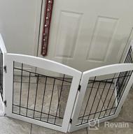 img 1 attached to PAWLAND Wire Free Standing Pet Gate For Dogs, Foldable Dog Safety Fence Indoor Doorway Stairs 80" Wide 24" Height 4 Panels White review by Steven Guevara
