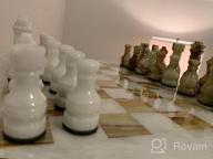 img 1 attached to White & Green Onyx 15" Staunton/Ambassador Chess Set - Handmade Marble Weighted Board Game For Adults review by Ian Krump