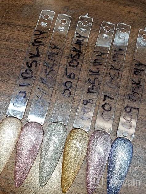 img 1 attached to MIZHSE Rainbow Reflective Magnetic Cat Eye Gel Nail Polish Set With Holographic Glitter, 10Ml Each, Includes Magnet For LED Manicures - 6 Colors, Soak Off Formula review by Derrick Bellando