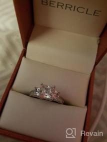 img 7 attached to Обручальное обручальное кольцо из стерлингового серебра с 3 камнями и огранкой принцессы CZ - Perfect Promise Ring для женщин, размер 4-10