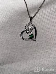 img 5 attached to 💕 FJ Silver Heart Butterfly Necklace: 12 Color Birthstone for Women & Girls