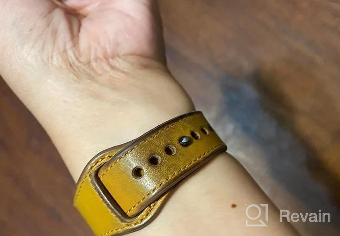 img 1 attached to Upgrade Your Apple Watch With Genuine Leather Strap - KYISGOS Compatible With IWatch Band In Retro Camel Brown/Black, Fits 41Mm/40Mm/38Mm Sizes review by Renee Cook