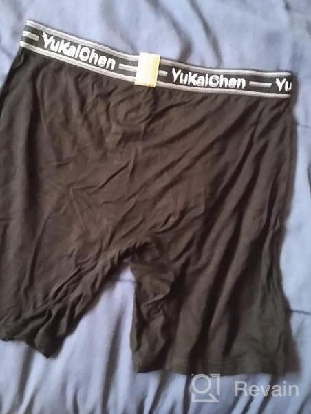 img 1 attached to Comfortable And Breathable Bamboo Fiber Men'S Long Boxer Briefs With Functional Fly By YuKaiChen review by Dave Rasic