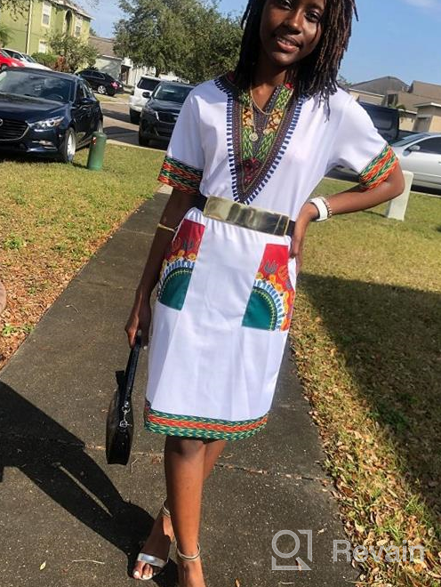 img 1 attached to SheKiss Women'S African Attire Dashiki Traditional Tribal Vintage Ethnic Midi Dress review by Justin Garcia