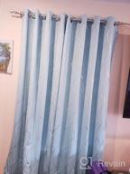 img 1 attached to Transform Your Living Room With Deconovo'S Sky Blue Noise-Reducing Blackout Curtains With Silver Wave Foil Print review by Billy Dotie