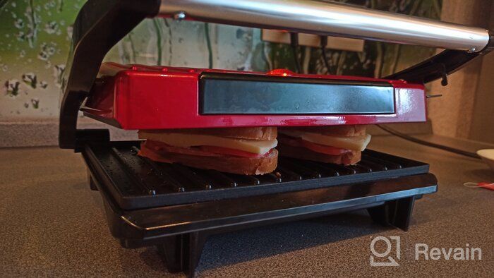 img 3 attached to Sandwich maker Kitfort KT-1609 Panini Maker, red review by Gabriela Strzeek ᠌