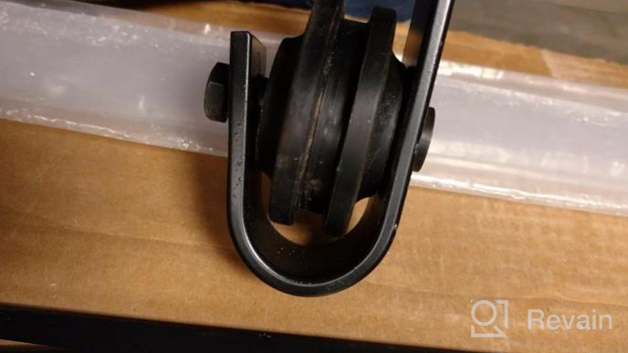 img 1 attached to Rustic Black Double Sliding Barn Door Hardware Kit For Closet Or Cabinet Doors - 6.6FT Track Included - DIYHD review by Chris Hayes