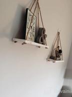 img 1 attached to Set Of 2 17-Inch Rustic Wood Hanging Rope Swing Shelves In Dark Gray By MyGift review by Bonnie Nieves