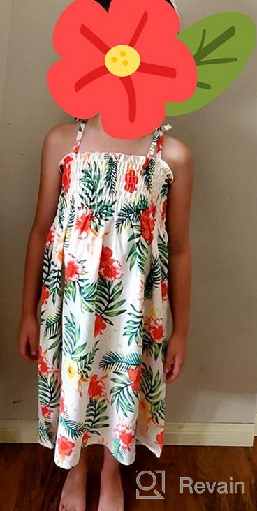 img 1 attached to SANGTREE Hawaiian Spaghetti Sundress: Stylish Girls' Clothing in Dresses review by Heather Jackson