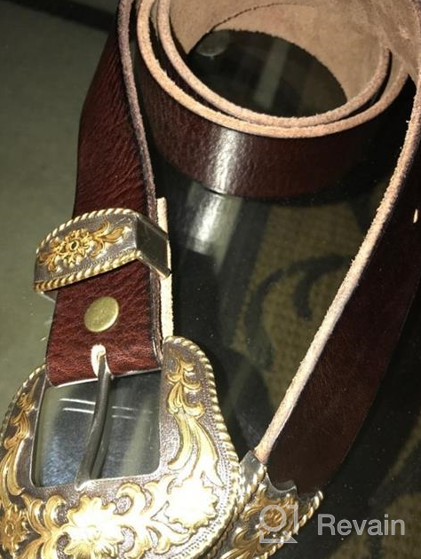 img 1 attached to 👔 BS040 S5521 Engraved Western Fashion Leather Men's Accessories and Belts - Elevate Your Style with Unique Engravings review by Andy Quade