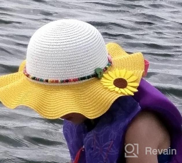 img 1 attached to Protect Your Kids In Style: Multi-Color Large Brim Flower Beach Sun Hats review by Theresa Roberts
