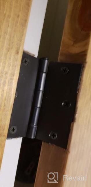img 1 attached to Matte Black Door Hinge With 1/4" Radius Corners - 3.5 Inch X 3.5 Inch - Ideal For Interior Doors - Pack Of 1 From KNOBWELL review by Walter Devarakonda