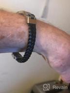 img 1 attached to Stainless Steel & Leather Bracelet Bangle - Perfect Gift For Him On Father'S Day! review by Amy Punswick
