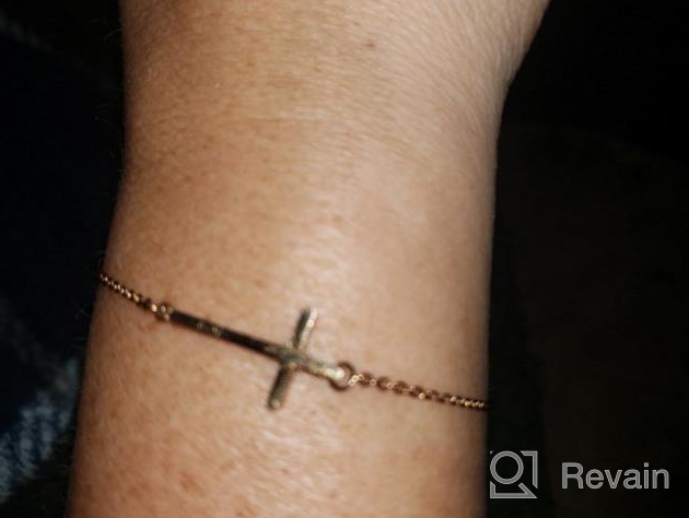 img 1 attached to 🙏 Rose Gold and Silver Sideways Cross Bracelets by WDSHOW review by Davaun Pritchard