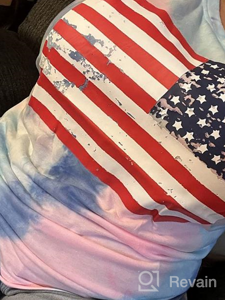 img 1 attached to Women'S Patriotic Tank Tops With American Flag Print - USA Stars And Stripes Loose Summer Vest Tees By FAYALEQ review by Andy Quade