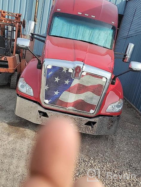 img 1 attached to Protect Your 2012-2018 Kenworth T680 With Belmor'S USA Flag Bug Screen Truck Grille Cover review by Timothy Wall