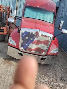 img 3 attached to Защитите свой Kenworth T680 2012–2018 годов с помощью крышки решетки решетки грузовика с изображением флага США Belmor