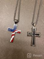 img 1 attached to HZMAN American Flag Patriotic Cross Pendant Necklace: Express Your Faith with Stylish Religious Jewelry review by Juan Harrington