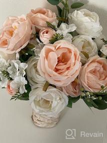 img 5 attached to Stunning Silk Peony Bouquets For Weddings And Home Decor - Veryhome 2 Pack Artificial Flowers