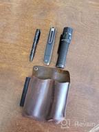 img 1 attached to Chestnut Leather EDC Sheath Pocket Organizer For 4.5" Knife, Flashlight, Pen Loop & More. review by Sourn Debremarkos